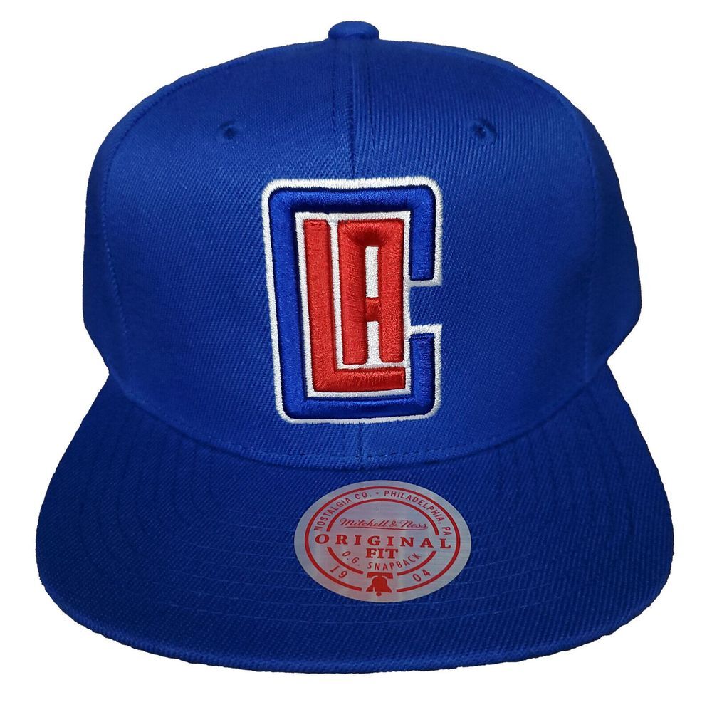 Los Angeles Clippers Mitchell & Ness NBA Snapback Hat Cap LA 3D Logo‎ Blue NWT
